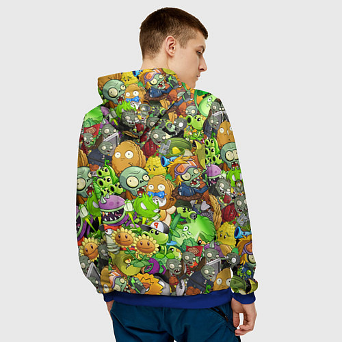 Мужская толстовка PLANTS VS ZOMBIES / 3D-Синий – фото 4