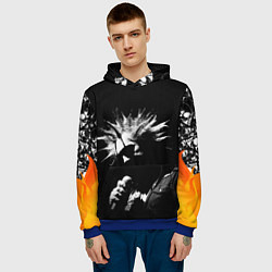 Толстовка-худи мужская Король и Шут Анархия спина, цвет: 3D-синий — фото 2