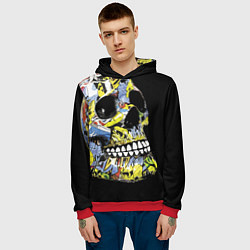 Толстовка-худи мужская Graffiti - Skull, цвет: 3D-красный — фото 2