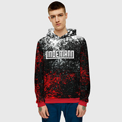 Толстовка-худи мужская LINDEMANN: Colour Splash, цвет: 3D-красный — фото 2