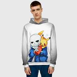 Толстовка-худи мужская UNDERTALE, цвет: 3D-белый — фото 2