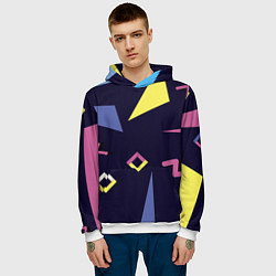 Толстовка-худи мужская Танец геометрии, цвет: 3D-белый — фото 2