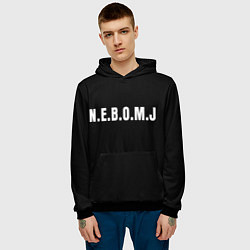 Толстовка-худи мужская NEBOMJ Black, цвет: 3D-черный — фото 2