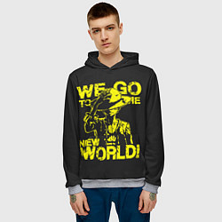 Толстовка-худи мужская One Piece We Go World, цвет: 3D-меланж — фото 2