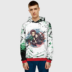 Толстовка-худи мужская KIMETSU NO YAIBA, цвет: 3D-красный — фото 2