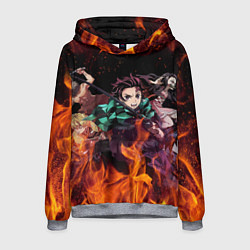 Толстовка-худи мужская KIMETSU NO YAIBA, цвет: 3D-меланж