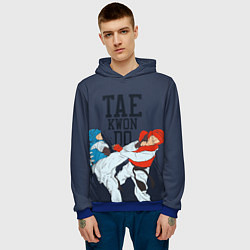 Толстовка-худи мужская Taekwondo, цвет: 3D-синий — фото 2