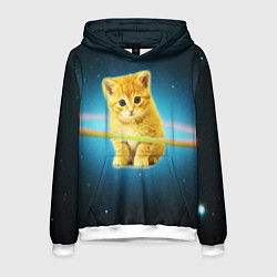 Толстовка-худи мужская Рыжий Котик, цвет: 3D-белый