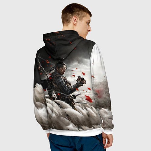 Мужская толстовка Ghost of Tsushima / 3D-Белый – фото 4