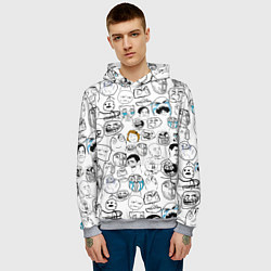 Толстовка-худи мужская МЕМЫ, цвет: 3D-меланж — фото 2