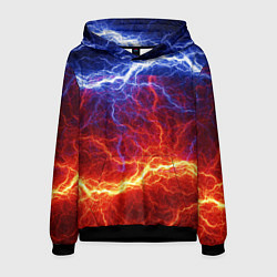 Толстовка-худи мужская Лёд и огонь, цвет: 3D-черный