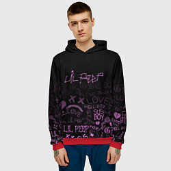 Толстовка-худи мужская LIL PEEP, цвет: 3D-красный — фото 2