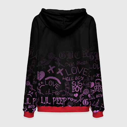 Мужская толстовка LIL PEEP / 3D-Красный – фото 2