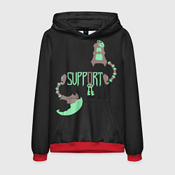 Толстовка-худи мужская Support, цвет: 3D-красный