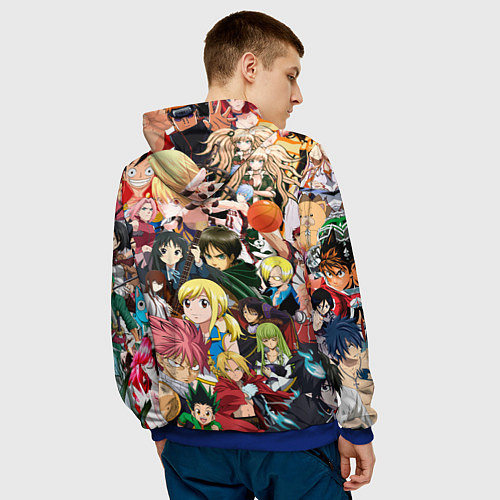 Мужская толстовка Аниме коллаж / 3D-Синий – фото 4