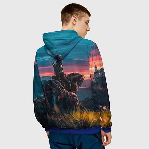 Мужская толстовка The Witcher / 3D-Синий – фото 4