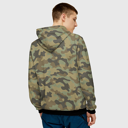 Мужская толстовка Дачные Войска - камуфляж / 3D-Черный – фото 4
