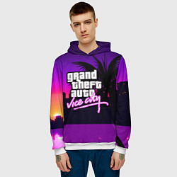 Толстовка-худи мужская GTA:VICE CITY, цвет: 3D-белый — фото 2