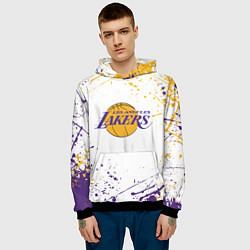 Толстовка-худи мужская LA LAKERS, цвет: 3D-черный — фото 2
