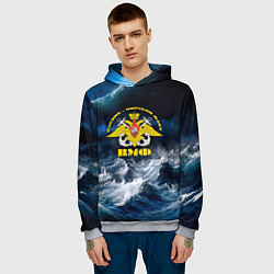 Толстовка-худи мужская Военно-морской флот, цвет: 3D-меланж — фото 2