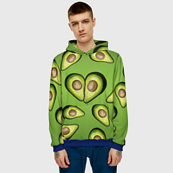 Толстовка-худи мужская Люблю авокадо, цвет: 3D-синий — фото 2