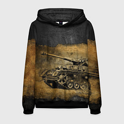 Толстовка-худи мужская Tanks are not afraid mud, цвет: 3D-черный