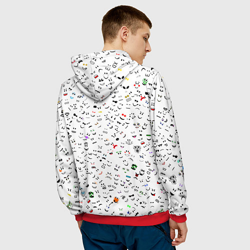 Мужская толстовка Rolbox лица / 3D-Красный – фото 4