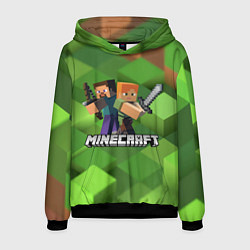 Толстовка-худи мужская MINECRAFT, цвет: 3D-черный