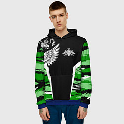 Толстовка-худи мужская Пограничные Войска, цвет: 3D-синий — фото 2