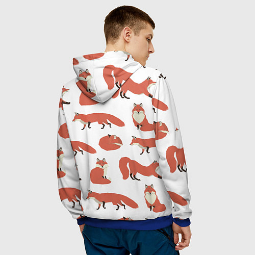 Мужская толстовка Лисий хвост / 3D-Синий – фото 4