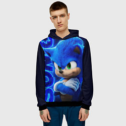 Толстовка-худи мужская SONIC, цвет: 3D-черный — фото 2