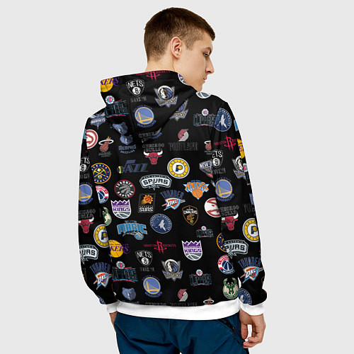 Мужская толстовка NBA Pattern / 3D-Белый – фото 4