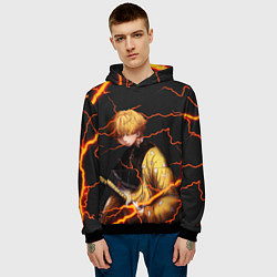 Толстовка-худи мужская KIMETSU NO YAIBA, цвет: 3D-черный — фото 2
