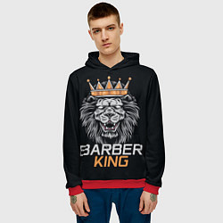 Толстовка-худи мужская Barber King Барбер Король, цвет: 3D-красный — фото 2