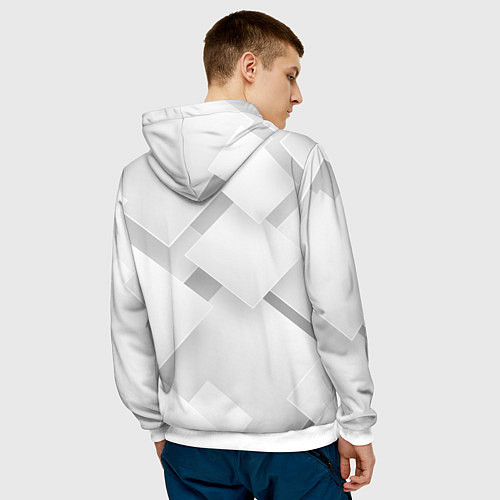 Мужская толстовка Геометрическая Абстракция / 3D-Белый – фото 4