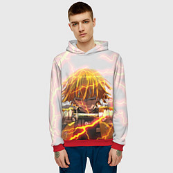 Толстовка-худи мужская KIMETSU NO YAIBA, цвет: 3D-красный — фото 2