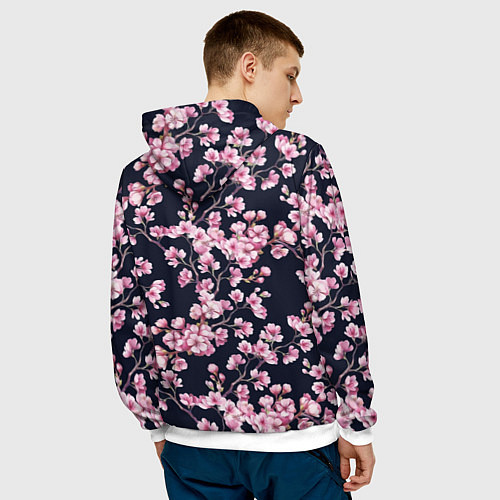 Мужская толстовка Сакура / 3D-Белый – фото 4