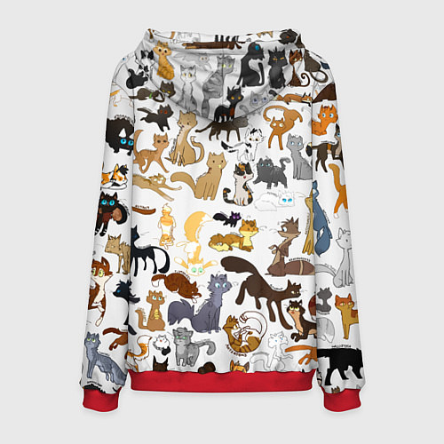 Мужская толстовка Котоколлаж 01 / 3D-Красный – фото 2