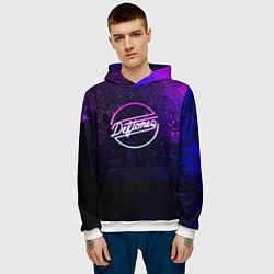 Толстовка-худи мужская Deftones Neon logo, цвет: 3D-белый — фото 2