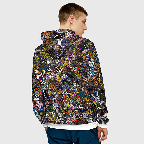 Мужская толстовка FNaF стикербомбинг / 3D-Белый – фото 4