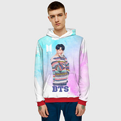 Толстовка-худи мужская BTS, цвет: 3D-красный — фото 2