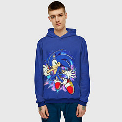 Толстовка-худи мужская Sonic, цвет: 3D-синий — фото 2
