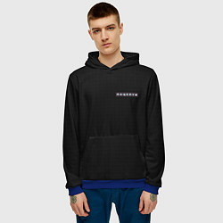 Толстовка-худи мужская Поцелуи нашивка на спине, цвет: 3D-синий — фото 2