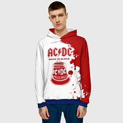 Толстовка-худи мужская ACDC Back in Black, цвет: 3D-синий — фото 2