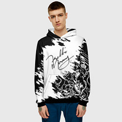 Толстовка-худи мужская Автограф Фредди Меркьюри, цвет: 3D-черный — фото 2
