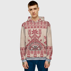 Толстовка-худи мужская Макошь Богиня Судьбы, цвет: 3D-меланж — фото 2