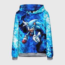 Толстовка-худи мужская Blue Sonic, цвет: 3D-меланж