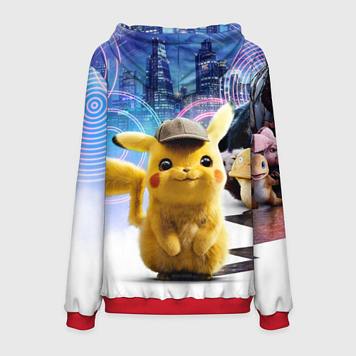 Мужская толстовка Детектив Пикачу / 3D-Красный – фото 2