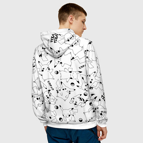 Мужская толстовка ПИКАЧУ / 3D-Белый – фото 4