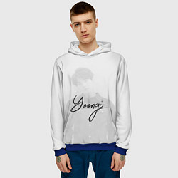 Толстовка-худи мужская BTS Min Yoongi, цвет: 3D-синий — фото 2